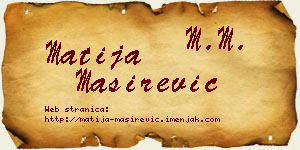 Matija Maširević vizit kartica